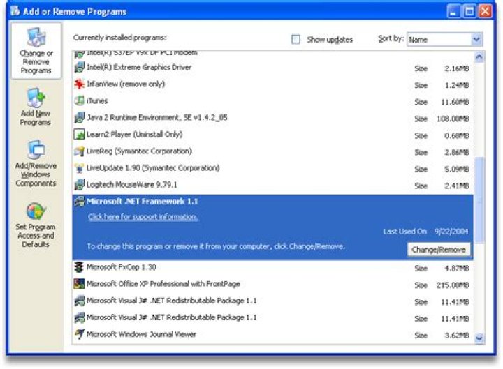 How do I add Remove Programs in Windows XP?