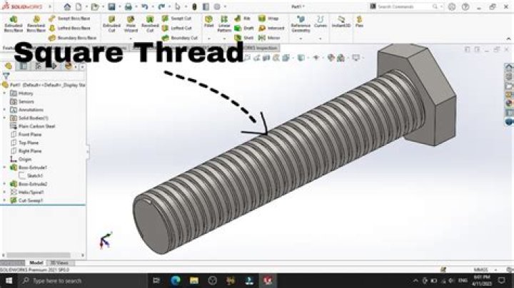 How do I enable threads in SOLIDWORKS?