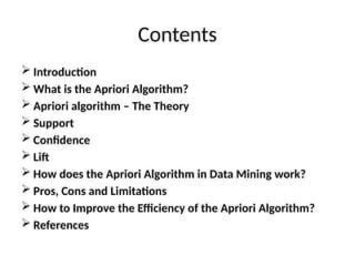 How does the Apriori algorithm work?